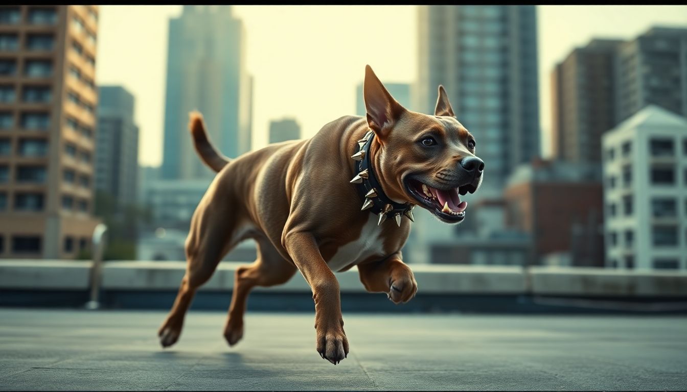 Dog with Spiked Leather Collar