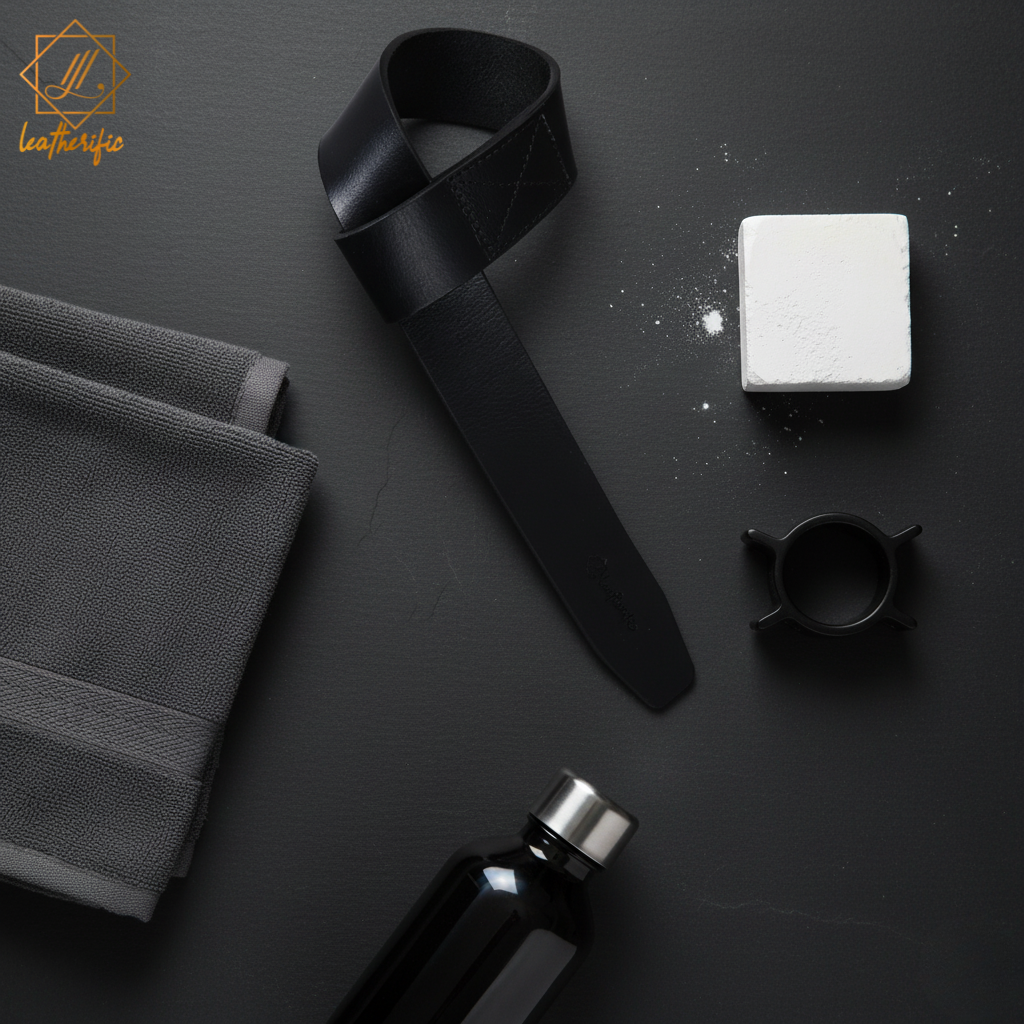 Leatherific weightlifting wrist straps crafted from durable leather to enhance grip and stability during strength workouts.